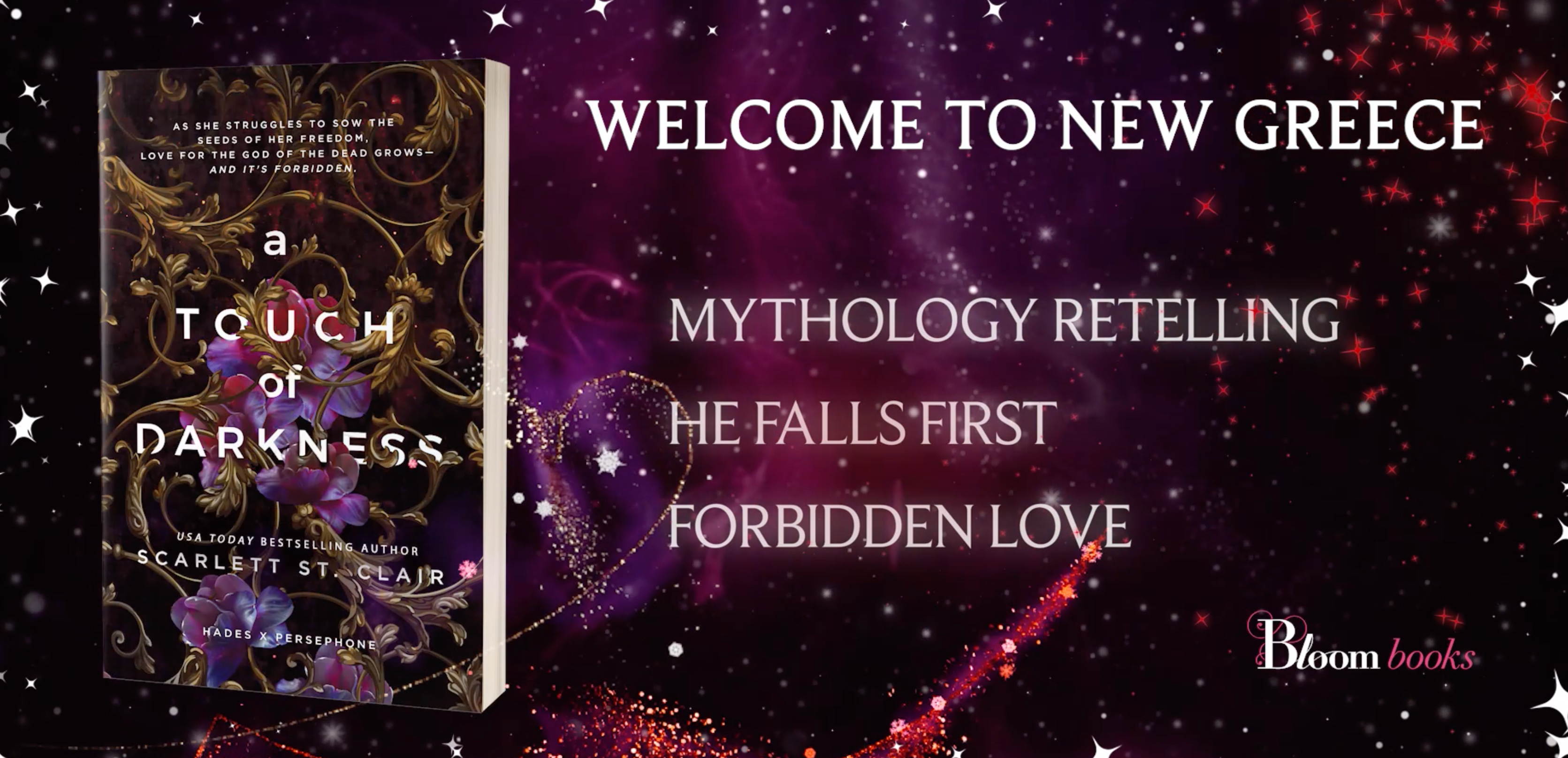 Welcome to New Greece. Mythology retelling. He falls first. Forbidden love.