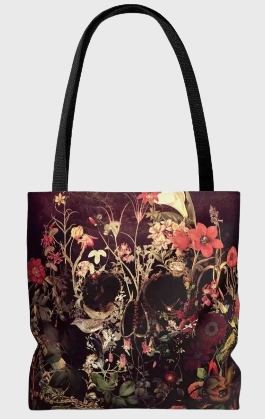 Gothic Skull Book Tote